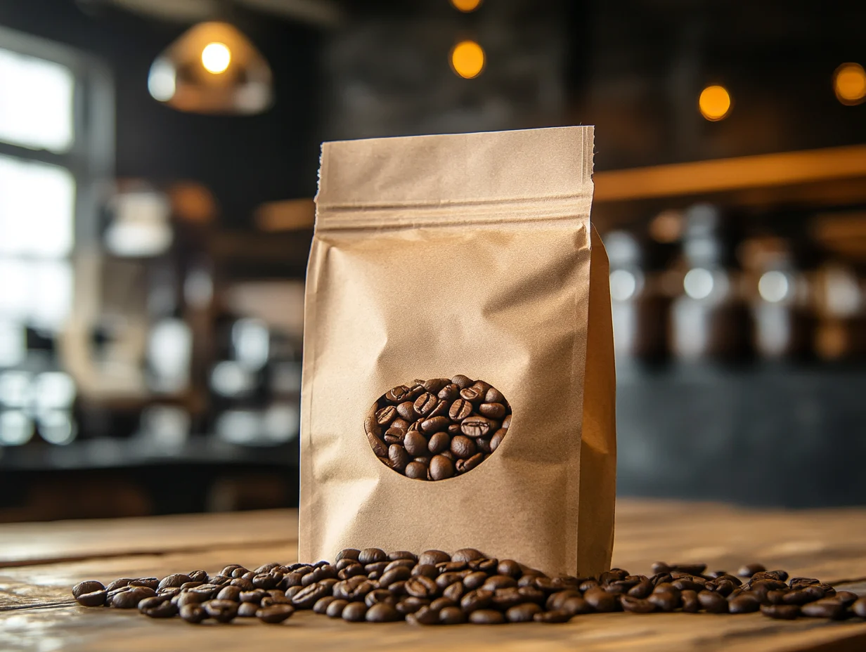 Aiimagekwltd Real Photography Of Coffee In A Brown Paper Packag 5ac8cc77 Ea72 4f15 A8e8 Ea4f5aa2b350